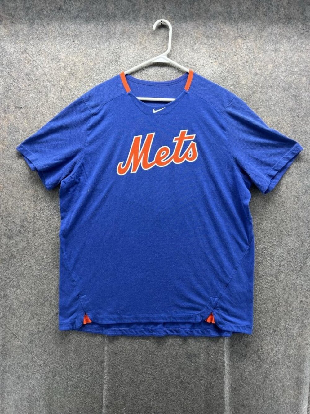 New York Mets Shirt Mens XL Blue MLB Baseball Nike Dri Fit Training Team Issued